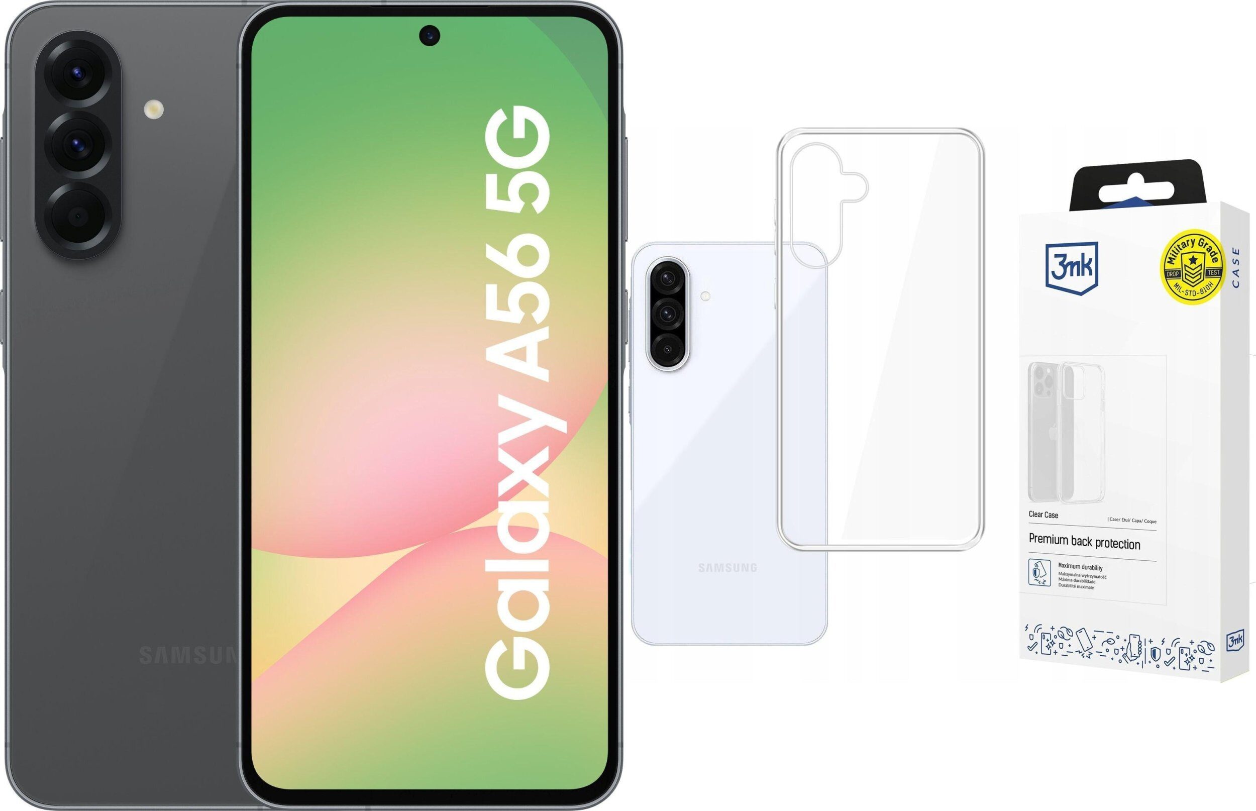 9837614_0_f Smartfon Samsung Galaxy A56 5G 8/256GB Grafitowy (SM-A566BZKCEUE) + Etui Clear Case