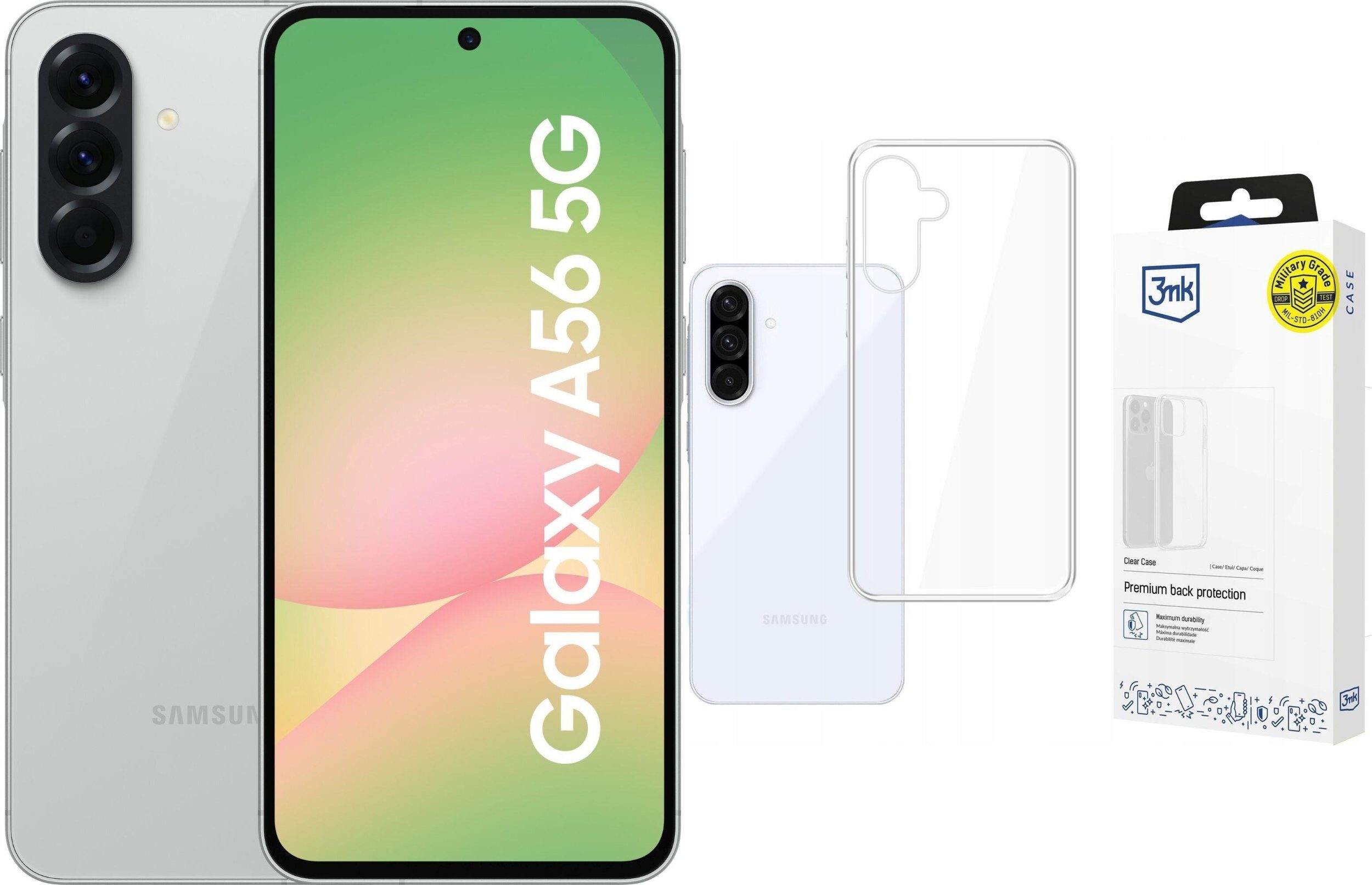 9837616_0_f Smartfon Samsung Galaxy A56 5G 8/256GB Szary (SM-A566BZACEUE) + Etui Clear Case
