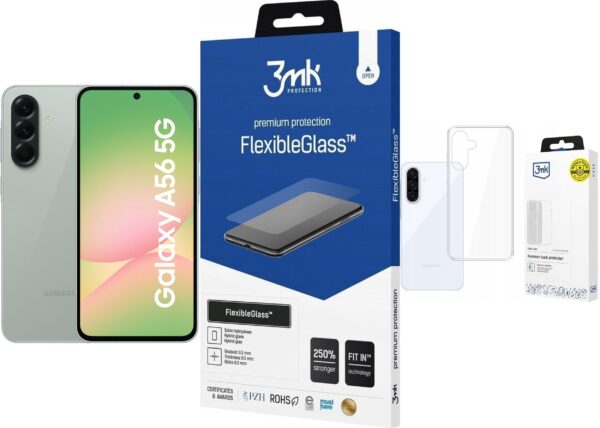 Smartfon Samsung Galaxy A56 5G 8/128GB Zielony (SM-A566BZGAEUE) + FlexibleGlass + Etui Clear Case