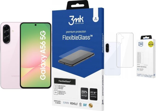 9837788_0_f Smartfon Samsung Galaxy A56 5G 8/128GB Różowy (SM-A566BLIAEUE) + FlexibleGlass + Etui Clear Case
