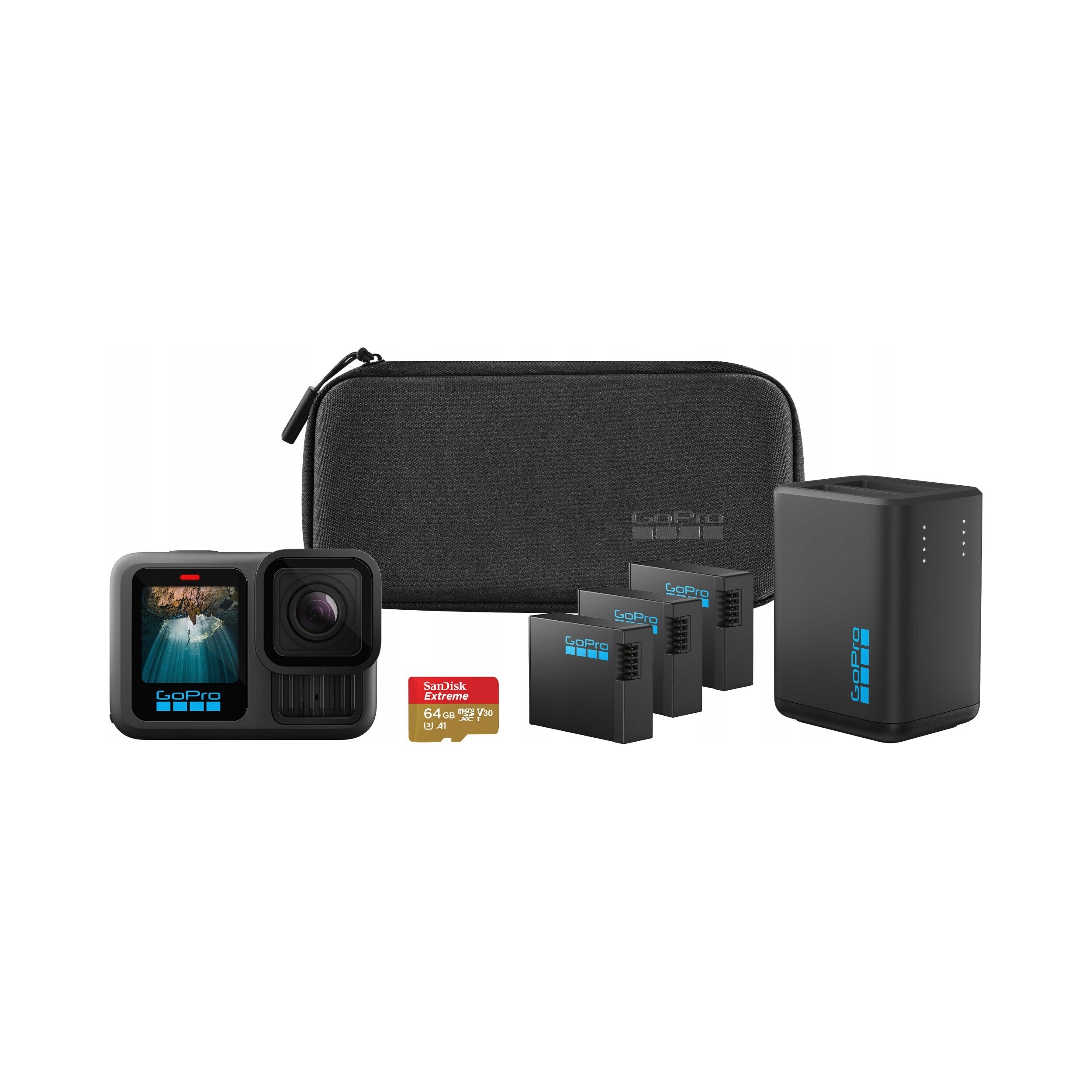 Kamera sportowa GoPro HERO 13 BLACK EXTENDED POWER BUNDLE – Uchwyć swoje przygody w 4K UHD