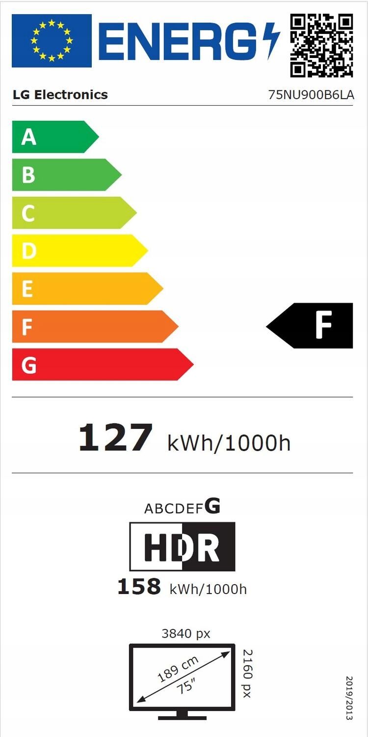 Imponująca przekątna ekranu 75 cali (189 cm)