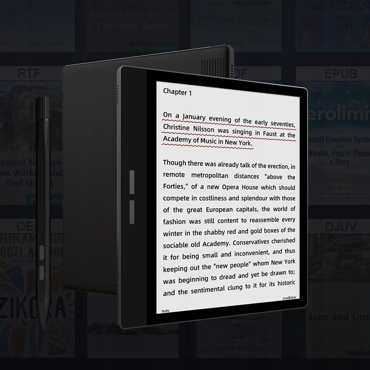Wysokiej jakości wyświetlacz E-Ink z podświetleniem