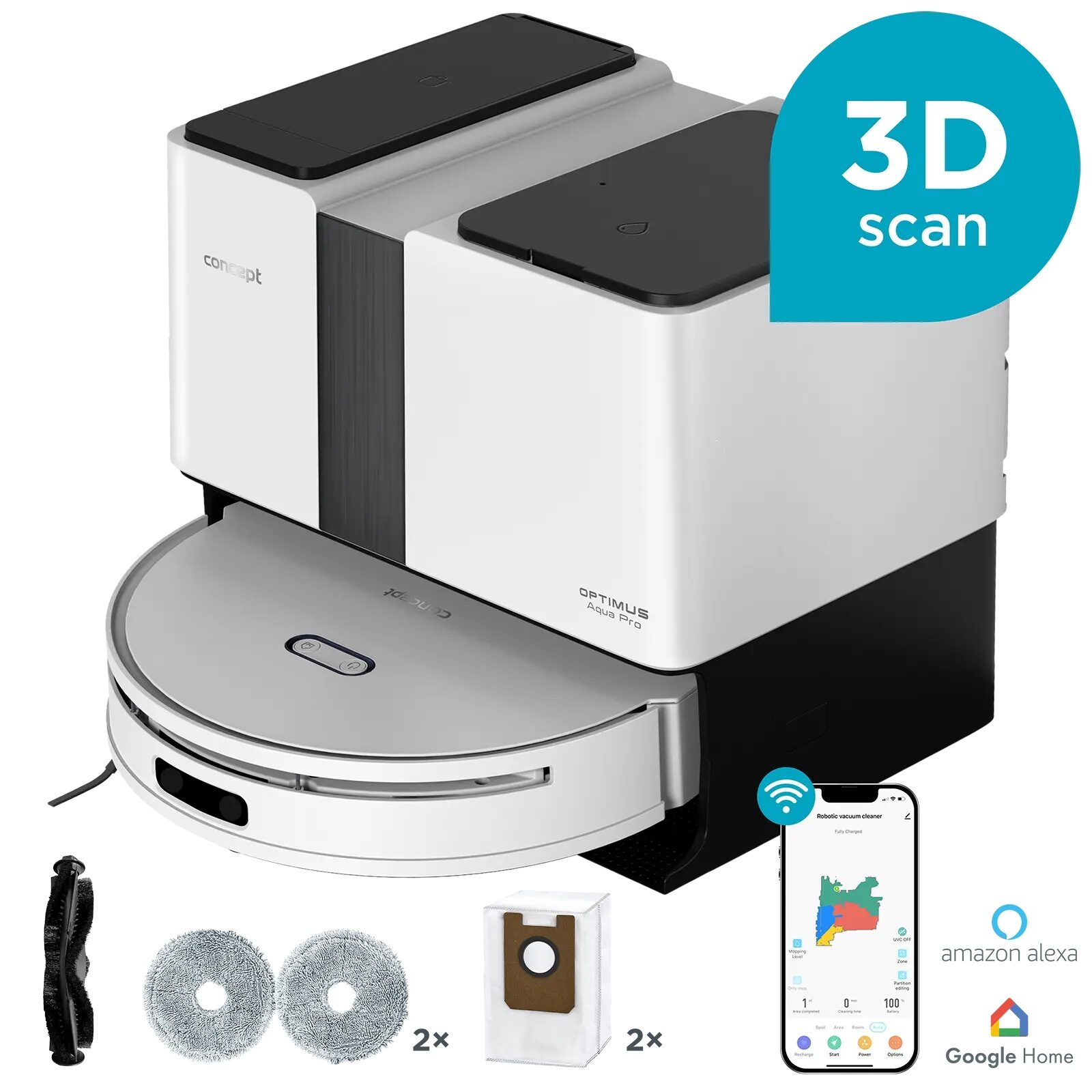 Robot sprzątający z mopowaniem 2w1 OPTIMUS Aqua Pro Laser 3D VR4050 – Nowoczesne rozwiązanie do sprzątania